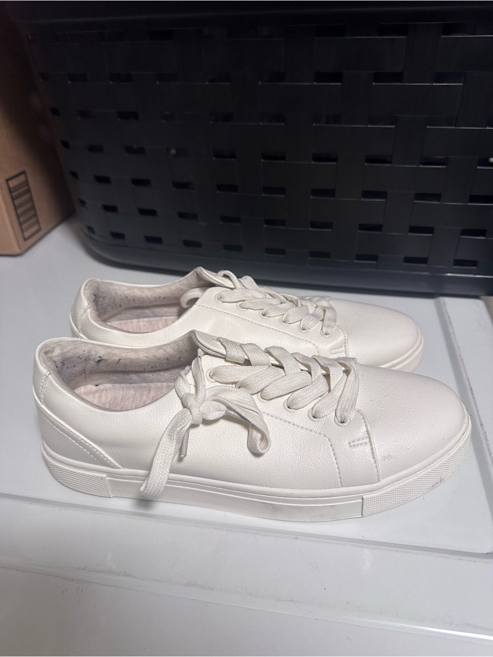 Joie Cream Low-Top Lace-Up Sneakers